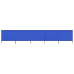 Paravan anti-vânt cu 5 panouri, azur, 600 x 80 cm, textil GartenMobel Dekor