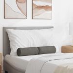 Perne Bolster 2 pcs Gri deschis Ø 15 x 40 cm GartenMobel Dekor