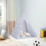 Cort de copii teepee cu geantă, gri, 115x115x160 cm, poliester GartenMobel Dekor