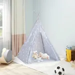 Cort de copii teepee cu geantă, gri, 115x115x160 cm, poliester GartenMobel Dekor