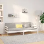 Pat de zi fără saltea, alb, 80x200 cm, lemn masiv pin GartenMobel Dekor
