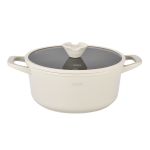 OALA DIN ALUMINIU TURNAT SUB PRESIUNE SI ACOPERIRE CERAMICA CU CAPAC DIN STICLA ? 28 CM ? ZG-ACS 15 CREM ProDesign DailyAppliances