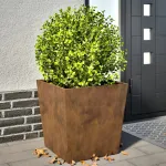 Jardiniere de grădină 2 buc 50x50x50 cm Oțel pentru intemperii GartenMobel Dekor