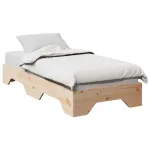 Cadru de pat fără saltea stivuită 75x190 cm din lemn masiv GartenMobel Dekor