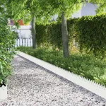 Borduri pentru gazon 10 pcs Alb 103 x 0,05 x 22 cm Oțel GartenMobel Dekor