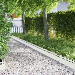 Borduri pentru gazon 30 pcs Alb 103 x 0,05 x 22 cm Oțel GartenMobel Dekor