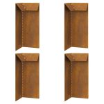 Gard pentru melci 4 pcs Ruginit 10 x 10 x 25 cm GartenMobel Dekor