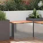 Bancă de grădină Argintiu 60 x 40 x 43 cm Oțel galvanizat GartenMobel Dekor