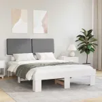 Cadru de pat cu tăblie tapițată Gri deschis 150 x 200 cm GartenMobel Dekor