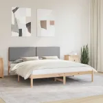 Cadru de pat cu tăblie tapițată Gri deschis 180 x 200 cm GartenMobel Dekor