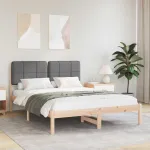 Cadru de pat cu tăblie tapițată Gri închis 140 x 200 cm GartenMobel Dekor