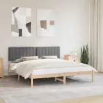 Cadru de pat cu tăblie tapițată Gri închis 180 x 200 cm GartenMobel Dekor
