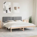 Cadru de pat cu tăblie tapițată Gri deschis 180 x 200 cm GartenMobel Dekor