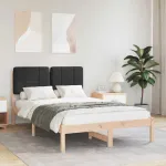 Cadru de pat cu tăblie tapițată cu headboard Negru 120 x 200 cm GartenMobel Dekor