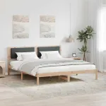 Cadru de pat Gri închis 180 x 200 cm Lemn de pin masiv GartenMobel Dekor