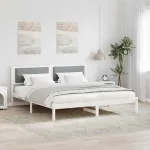 Cadru de pat Gri deschis 180 x 200 cm Lemn de pin masiv GartenMobel Dekor