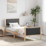 Cadru de pat cu headboard Gri închis 75 x 190 cm țesătură GartenMobel Dekor