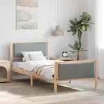 Cadru de pat cu headboard Gri deschis 90 x 200 cm țesătură GartenMobel Dekor