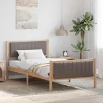 Cadru de pat Maroniu și taupe 100 x 200 cm Lemn masiv de pin GartenMobel Dekor