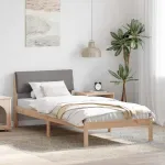 Cadru de pat Maroniu și taupe 100 x 200 cm Lemn masiv de pin GartenMobel Dekor
