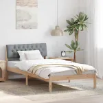 Cadru de pat Maro și gri deschis 100 x 200 cm Lemn masiv de pin GartenMobel Dekor