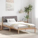 Cadru de pat Maroniu și taupe 100 x 200 cm Lemn masiv de pin GartenMobel Dekor