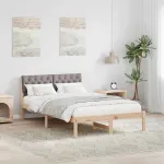 Cadru de pat Maroniu și taupe 120 x 200 cm Lemn masiv de pin GartenMobel Dekor