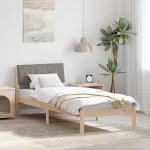 Cadru de pat Maroniu și taupe 75 x 190 cm Lemn masiv de pin GartenMobel Dekor