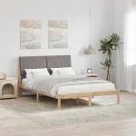 Cadru de pat cu headboard Maro 135 x 190 cm Lemn de pin masiv GartenMobel Dekor