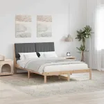 Cadru de pat cu headboard Maro 135 x 190 cm Lemn de pin masiv GartenMobel Dekor