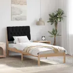 Cadru de pat cu tăblie tapițată cu headboard Maro 75 x 190 cm GartenMobel Dekor