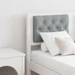 Tăblie cap Altele Alb și gri deschis 120 cm Lemn masiv de pin GartenMobel Dekor