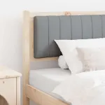 Tăblie tapițată Gri deschis 100 cm Lemn de pin masiv GartenMobel Dekor