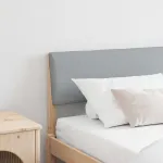 Tăblie tapițată Gri deschis 200 cm Lemn de pin masiv GartenMobel Dekor