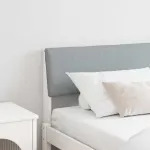 Tăblie tapițată Gri deschis 200 cm Lemn de pin masiv GartenMobel Dekor