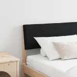Tăblie tapițată Negru 180 cm Lemn de pin masiv GartenMobel Dekor