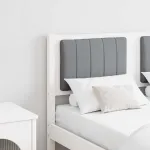 Tăblie tapițată cu headboard Alb 120 cm Lemn de pin masiv GartenMobel Dekor