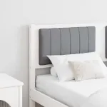Tăblie tapițată cu headboard Alb 135 cm Lemn de pin masiv GartenMobel Dekor