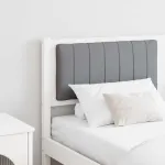 Tăblie tapițată cu headboard Alb 150 cm Lemn de pin masiv GartenMobel Dekor