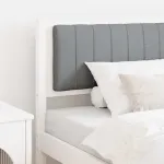 Tăblie tapițată cu headboard Alb 90 cm Lemn de pin masiv GartenMobel Dekor
