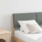 Tăblie tapițată Gri închis 120 cm Lemn de pin masiv GartenMobel Dekor