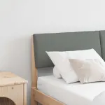 Tăblie tapițată Gri închis 140 cm Lemn de pin masiv GartenMobel Dekor