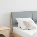 Tăblie tapițată Gri deschis 120 cm Lemn de pin masiv GartenMobel Dekor