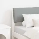 Tăblie tapițată Gri deschis 80 cm Lemn de pin masiv GartenMobel Dekor