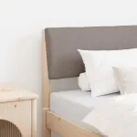 Tăblie tapițată Gri taupe 75 cm Lemn de pin masiv GartenMobel Dekor