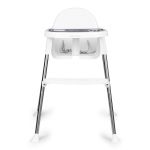 Homelux Etetőszék 2 az 1-ben tálcával övekkel fehér Mobalis Homvera