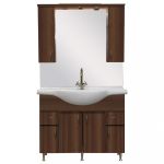 Leziter Mobilier complet de baie Bianca Plus 105, culoarea lemnului Aida, nuc Mobalis Homvera