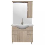 Leziter Mobilier complet de baie Bianca Plus 85, culoare stejar sonoma, deschidere pe dreapta Mobalis Homvera