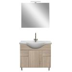 Leziter Mobilier complet de baie Bianca Prime 85, culoare stejar sonoma Mobalis Homvera