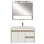 Leziter Mobilier complet de baie Luna 80, stejar Sonoma-alb Mobalis Homvera